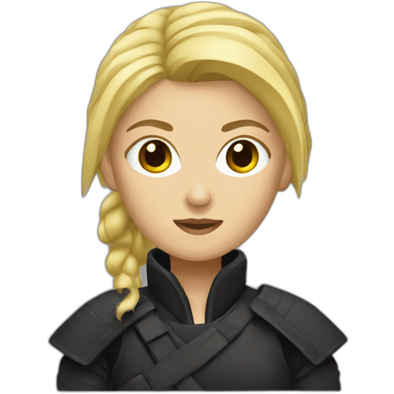 blonded hair female ninja emoji