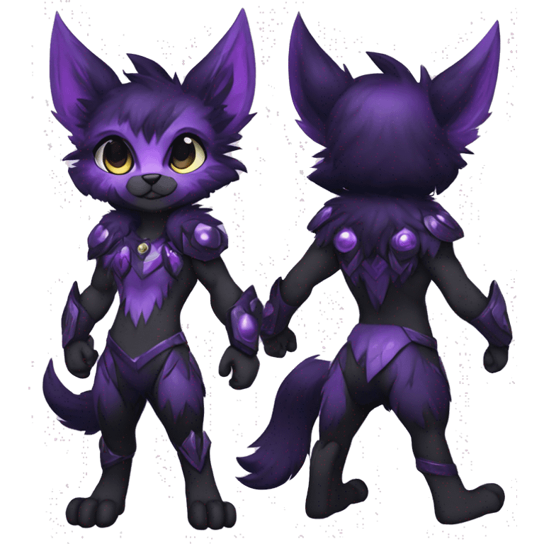 Anthro-Edgy-Cool-Black-Purple-Contrast-Colors-Fantasy-Fur-Sona-Chibi-Shiny-Fakémon-Hybrid full body emoji