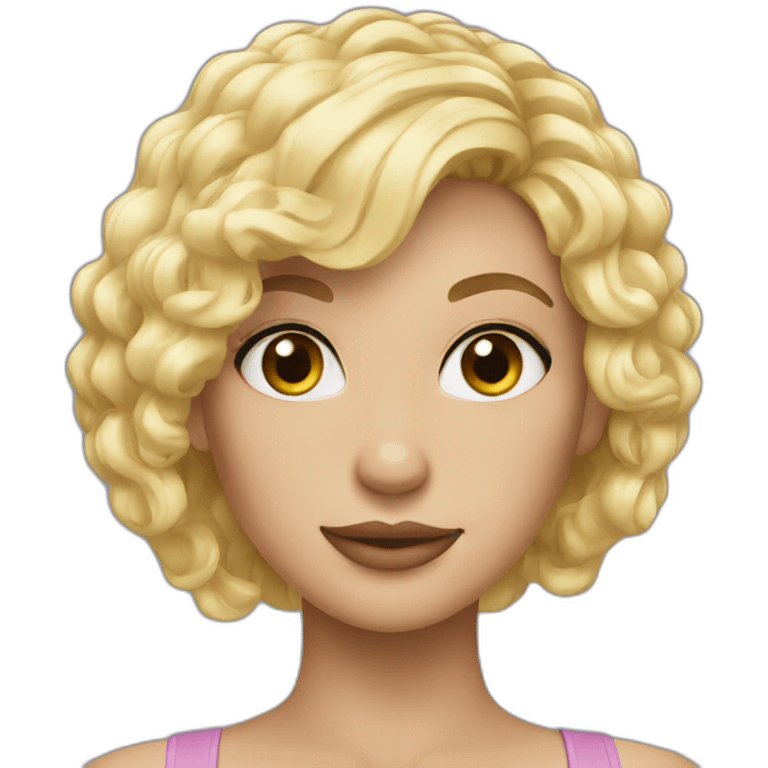 square cut blonde hair emoji