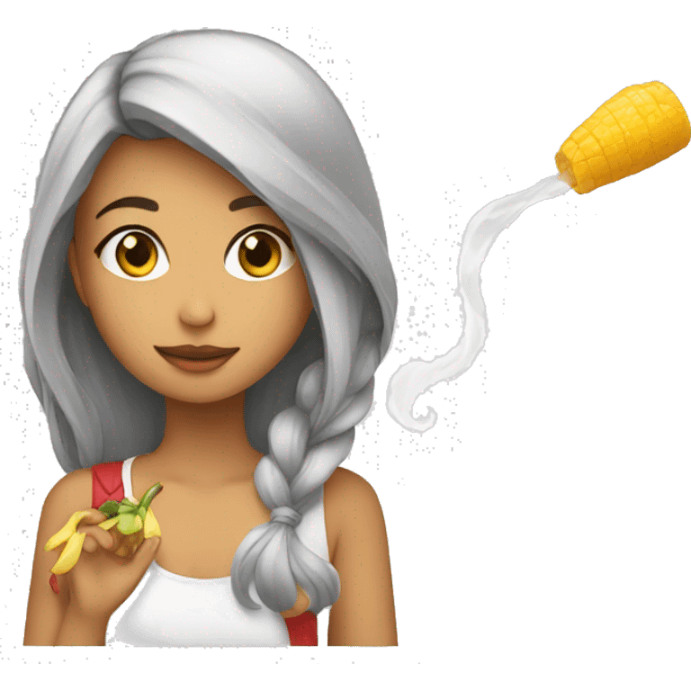 Girl with a chicha emoji