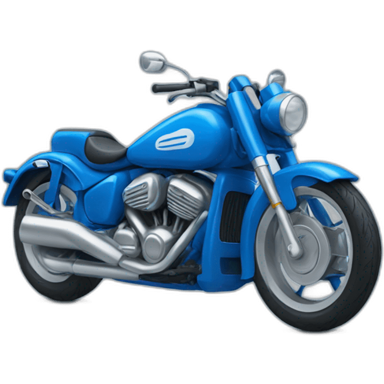 All blue motorcycle, solid blue emoji