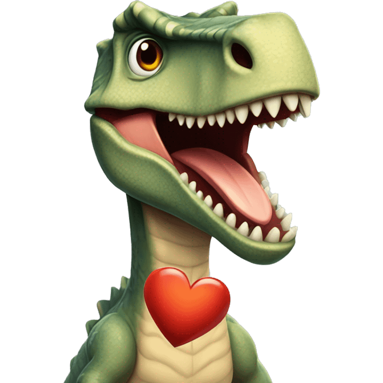 Dinosaurio con un corazón  emoji