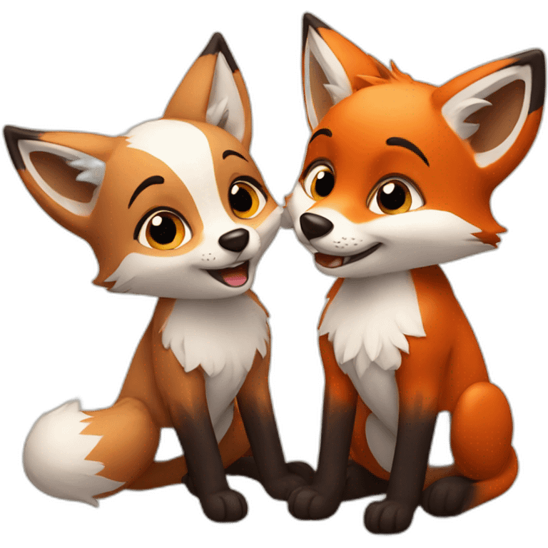 Loving foxes emoji