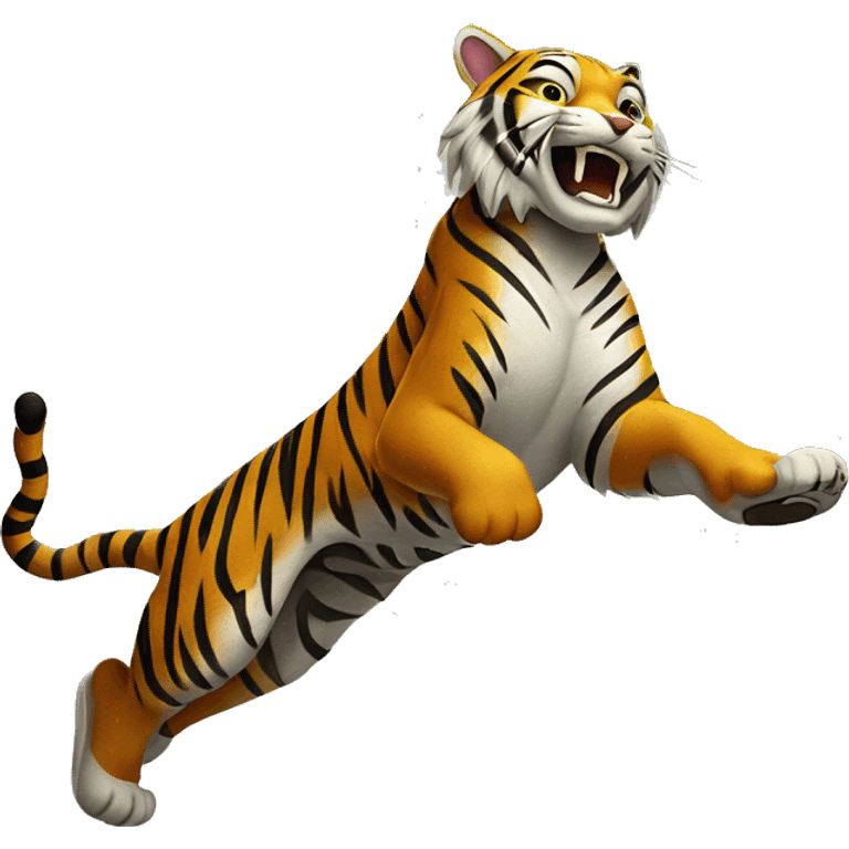 tiger jumping on wall emoji