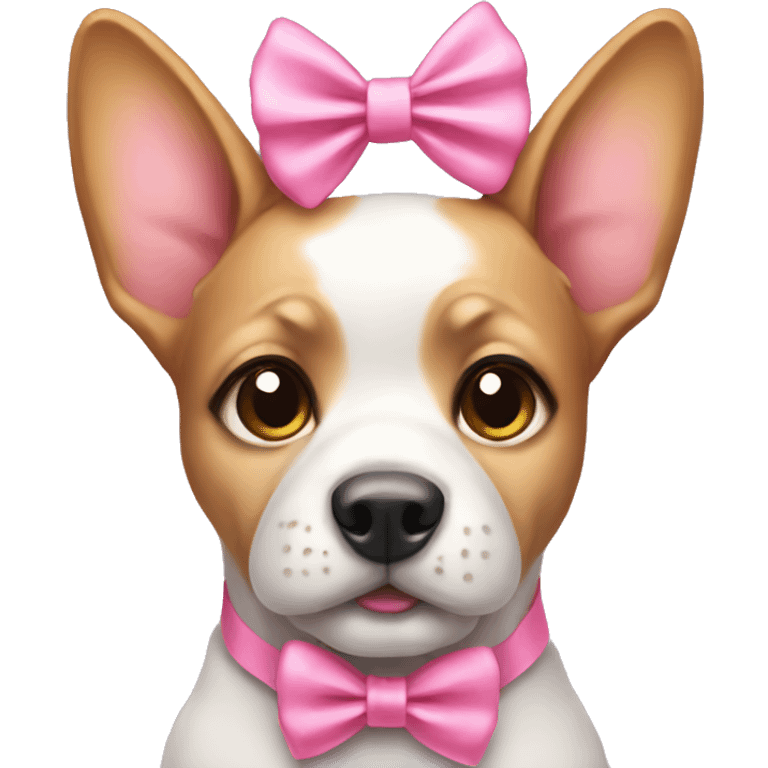 Cute dog with pink bows emoji