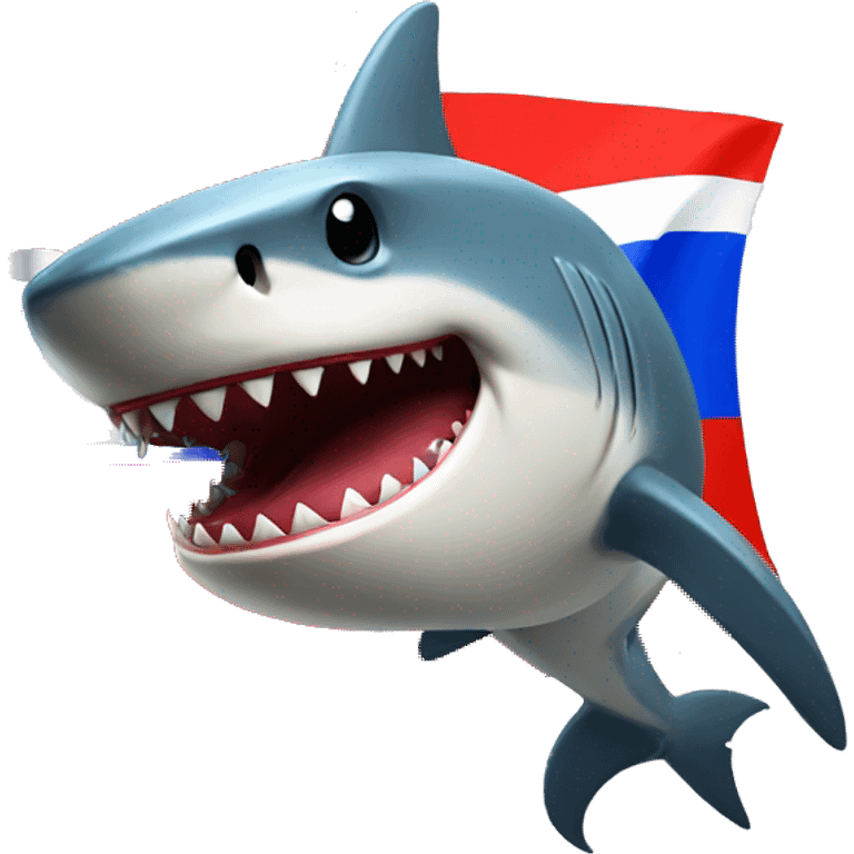 Shark with Russian flag emoji