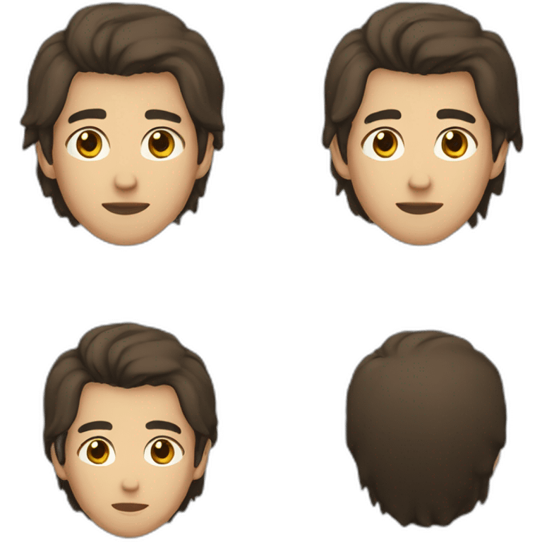 half asian half caucasian, dark brown hair, 21 year old man emoji