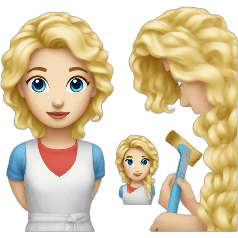 Blonde blue eyes artist painter emoji