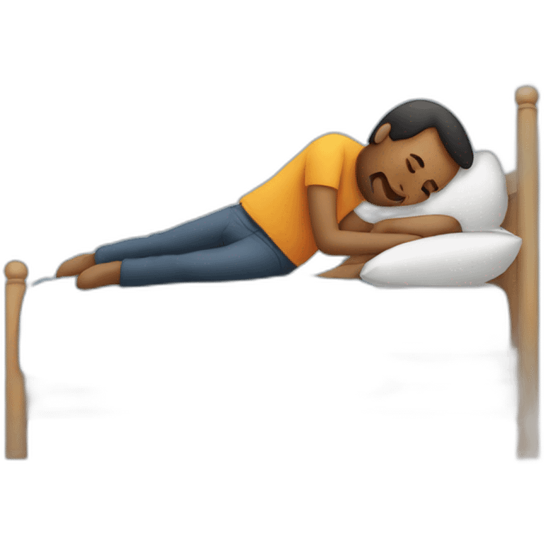 a man sleeping in a bed with anothe man emoji