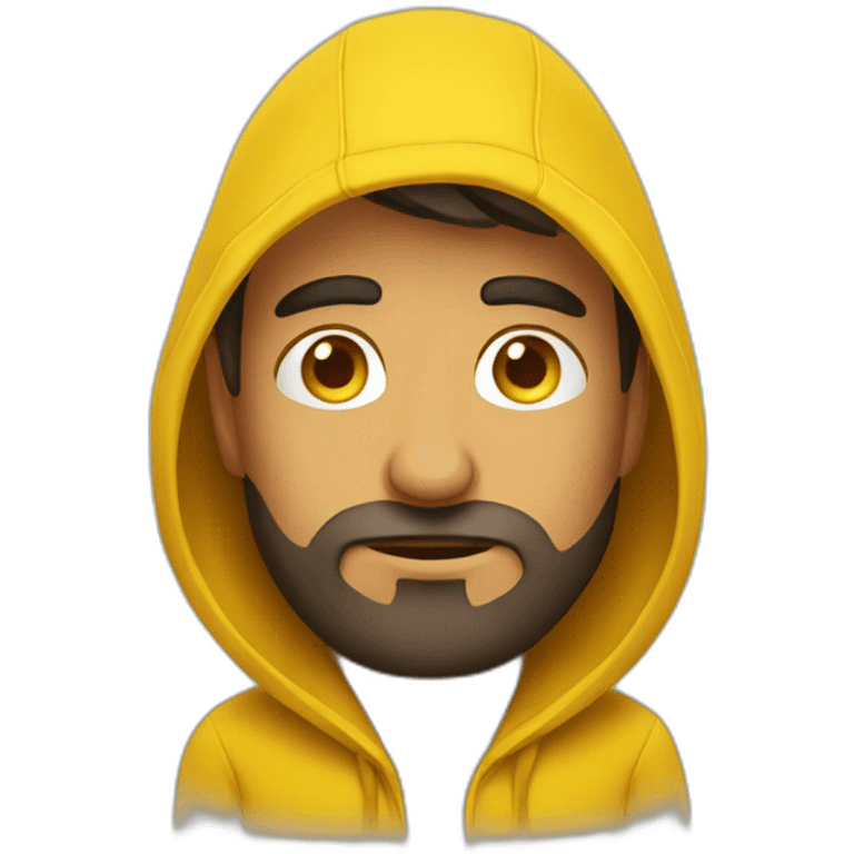 Armenian men  with yellow hoodie and sleepy face emoji