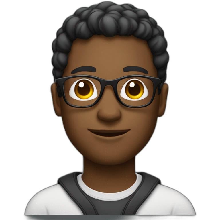 Black Man with nerd glasses in a bike emoji