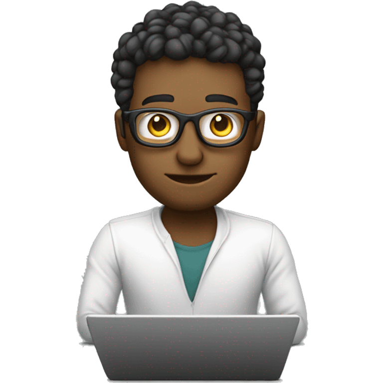 white skin and googles developer with laptop emoji