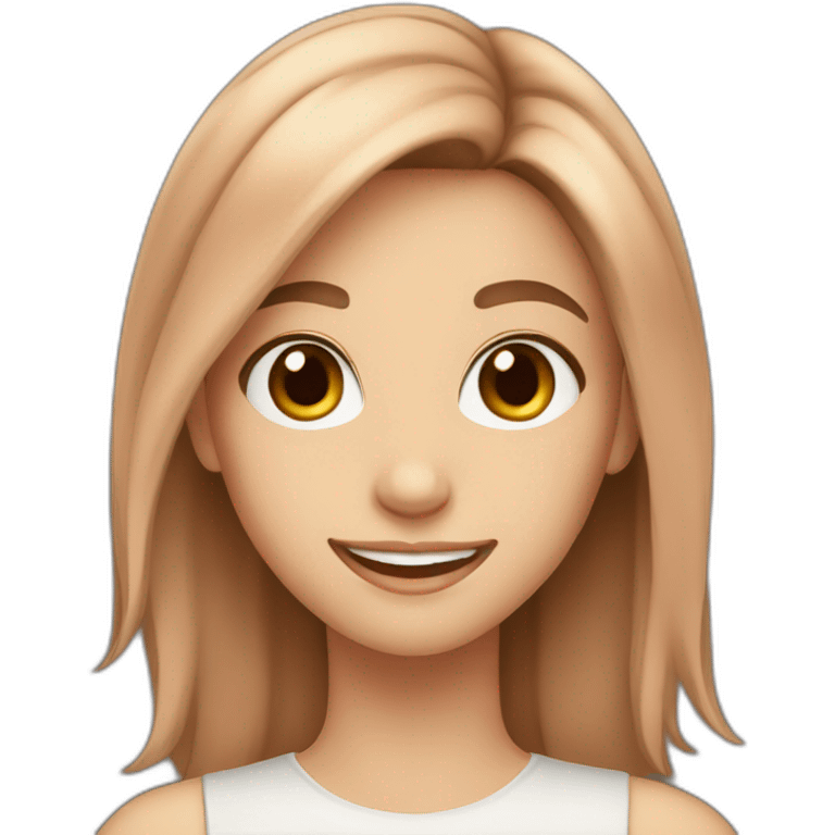 girl smiling brown hair peach skin emoji