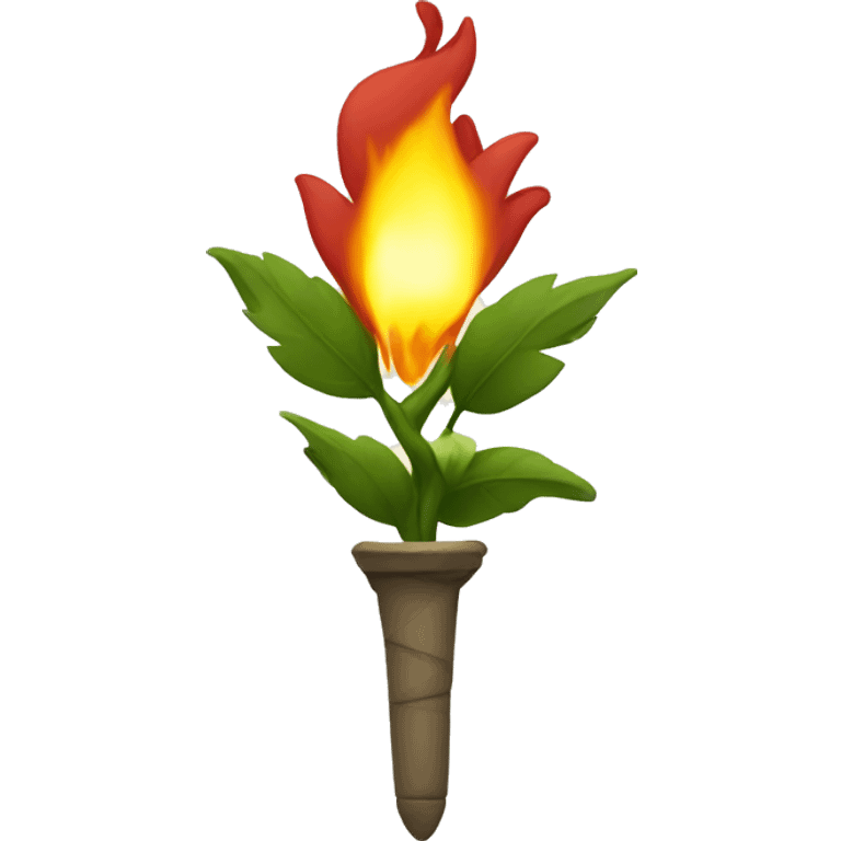 Torch with flower emoji