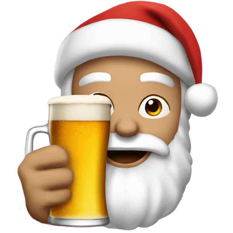 santa with beer emoji