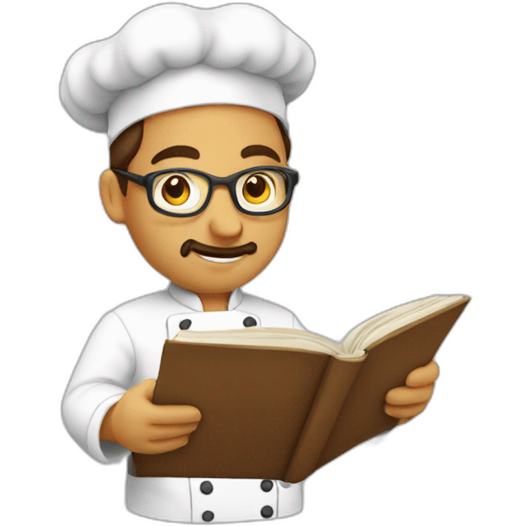 chef reading recipe book emoji