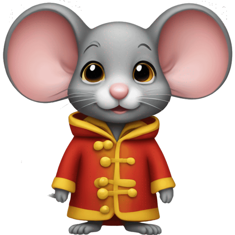 little mouse in red circus coat emoji