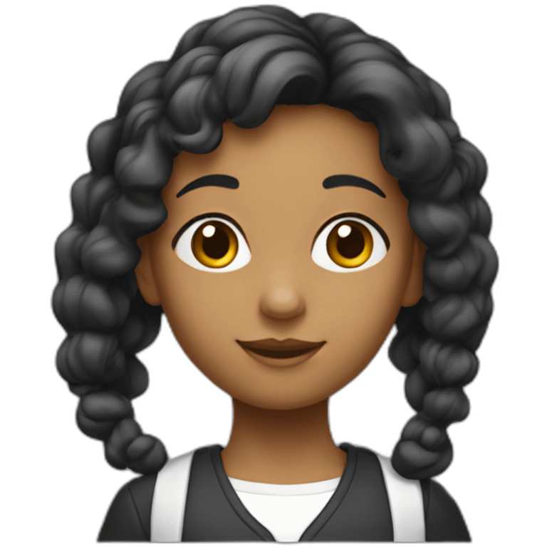 menina branca de cabelo preto, perdida emoji