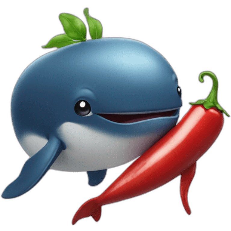 whale with chilli emoji