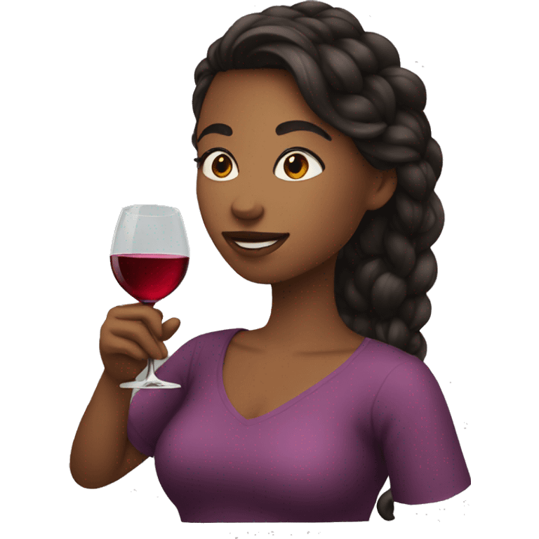 a girl drinking wine emoji