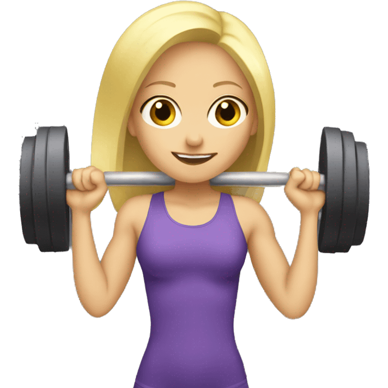 Fit blonde girl weight lifting  emoji