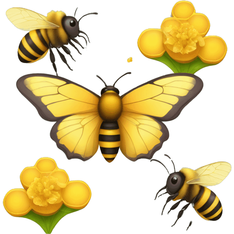 butterfly and honey bee emoji