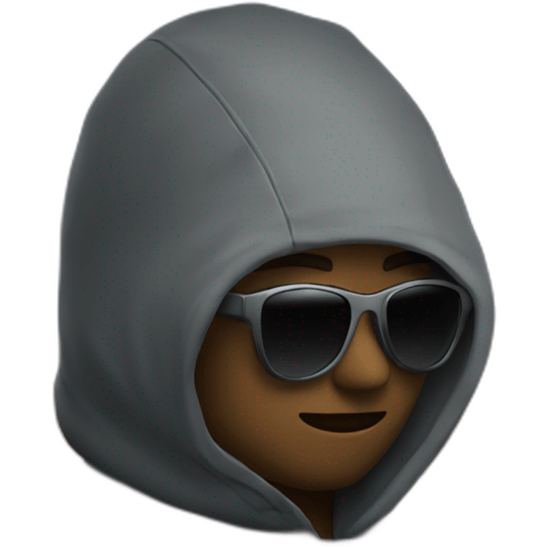 developer programming at night with hood and sunglasses emoji