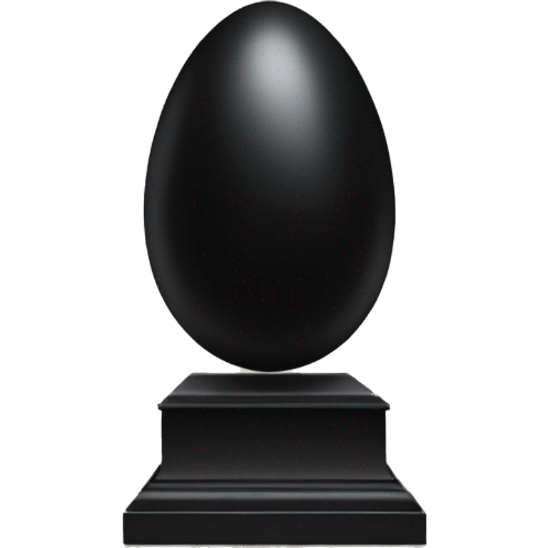 black egg on a pedastal emoji