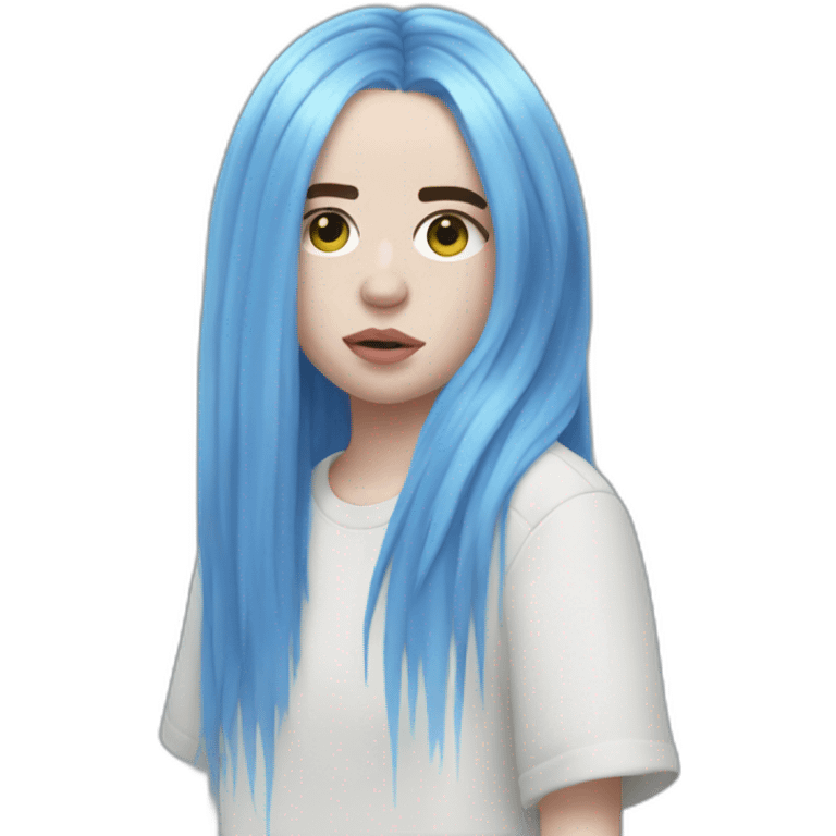 Billie eilish cheveux bleu emoji