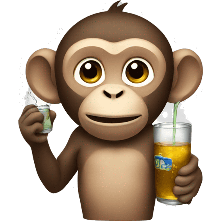 A monkey drinking emoji