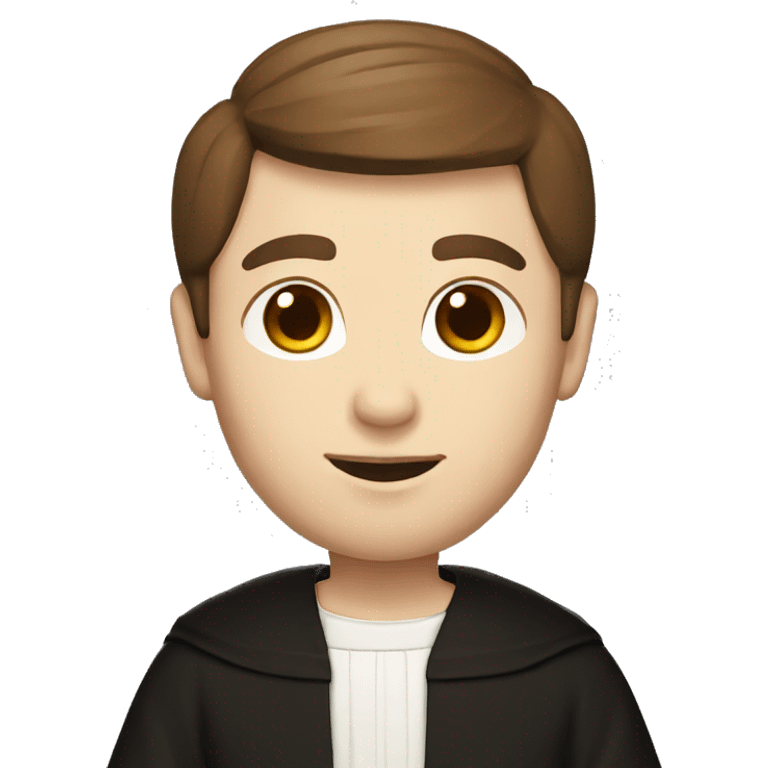 priest with white skin and brown hair emoji