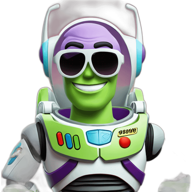 Buzz lightyear with sunglasses eat icecream emoji