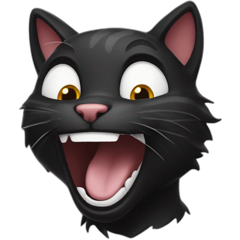 black cat laughing emoji