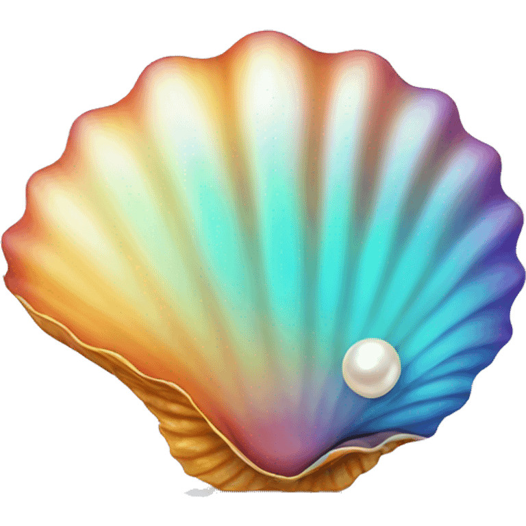 Colorfull sea shell with a pearl  emoji