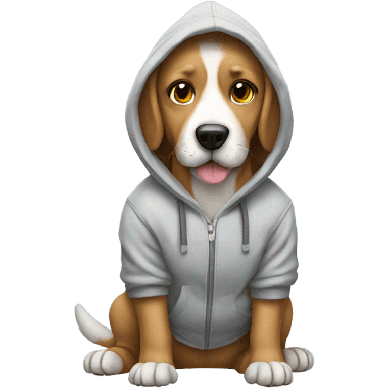 Dog wearing a hoodie emoji