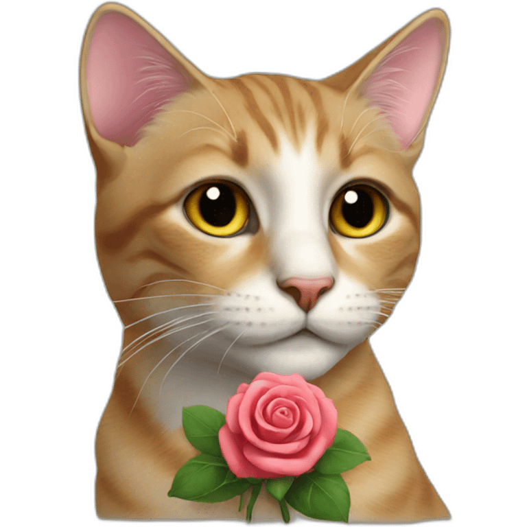 a cat with a rose emoji