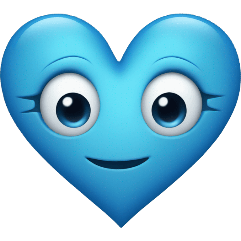 Blue heart with blue butterfly  emoji