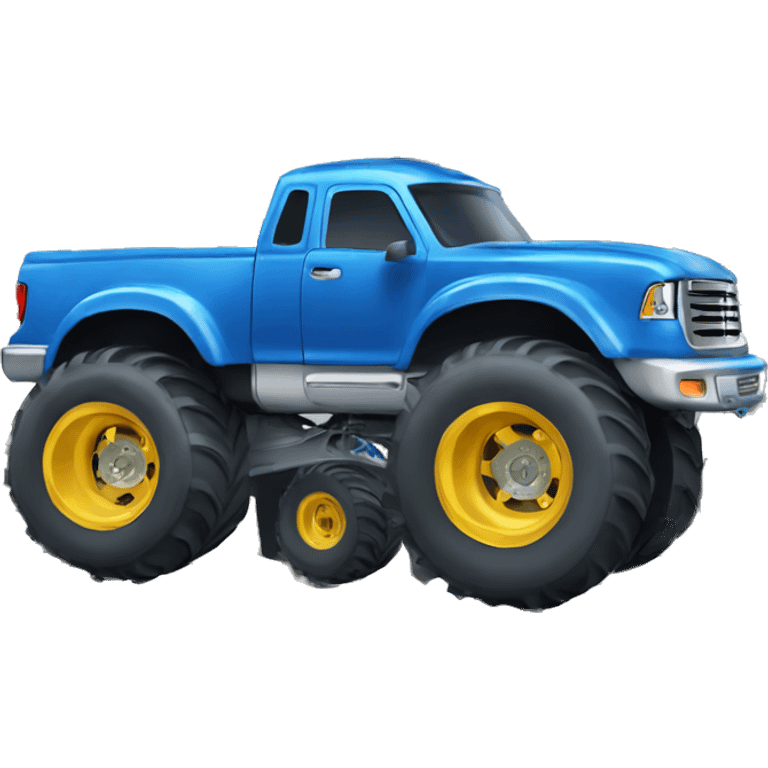 big wheels blue Monster truck happy  emoji