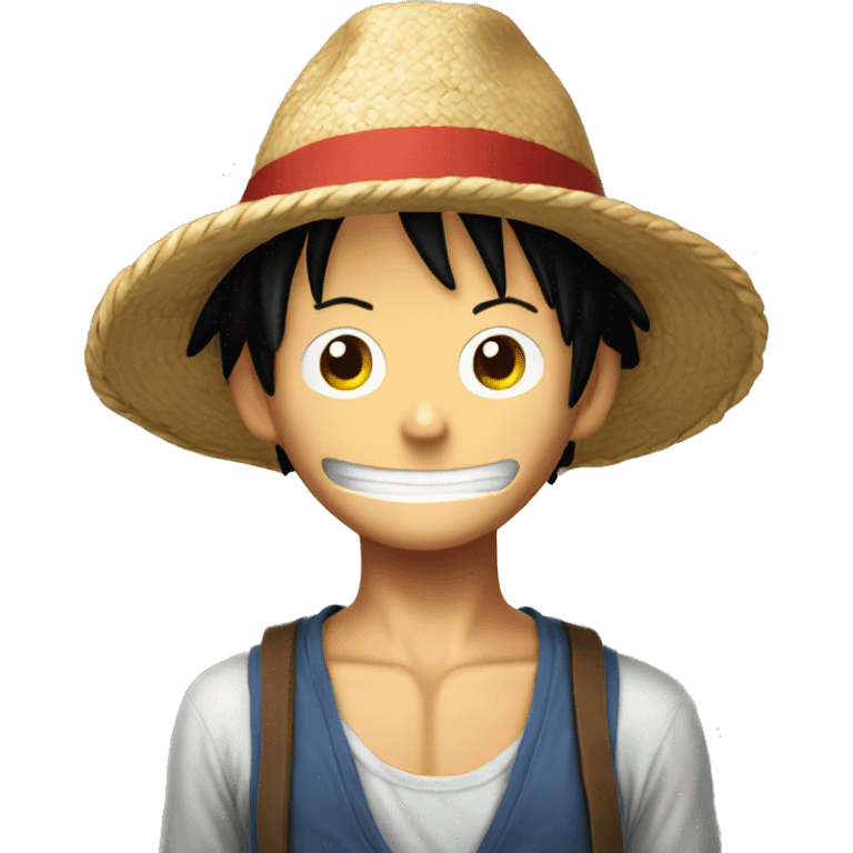 crea un emoji de luffy con sombrero de paja emoji