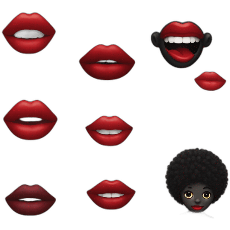 Golliwog red lips emoji