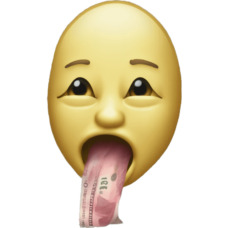 Money being licked emoji