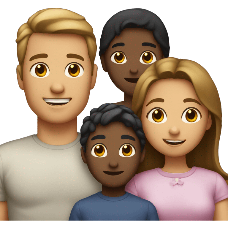 Family with 1 father, 1 mother, 2 sisters and 1 brother emoji