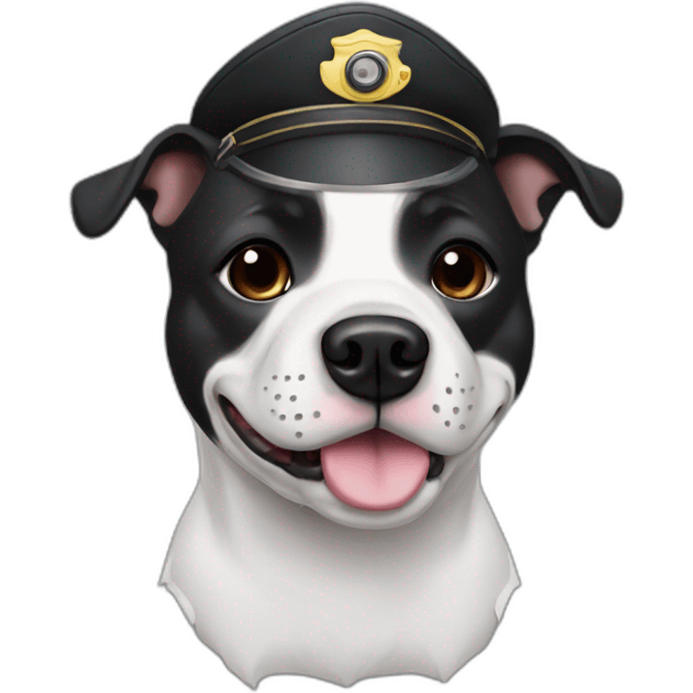 black and white staffy pilot emoji