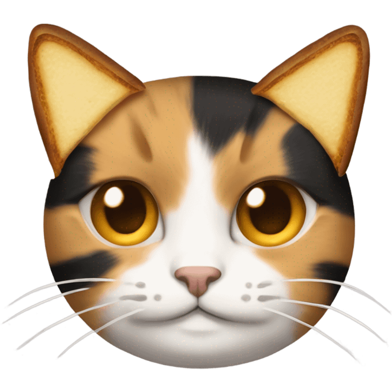 Calico cat with a grilled cheese sandwich  emoji