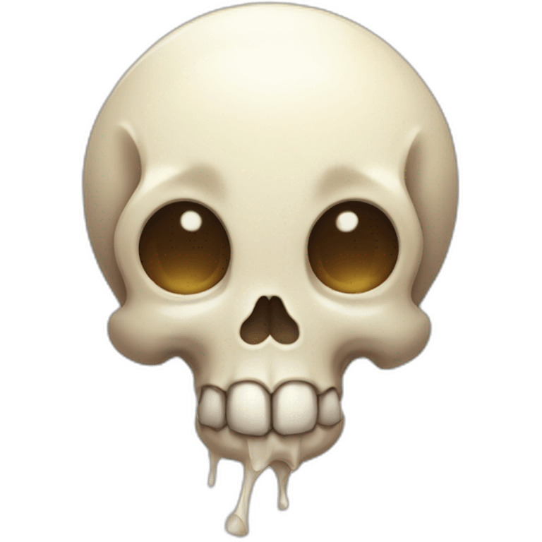 Cute kawai happy skull emoji