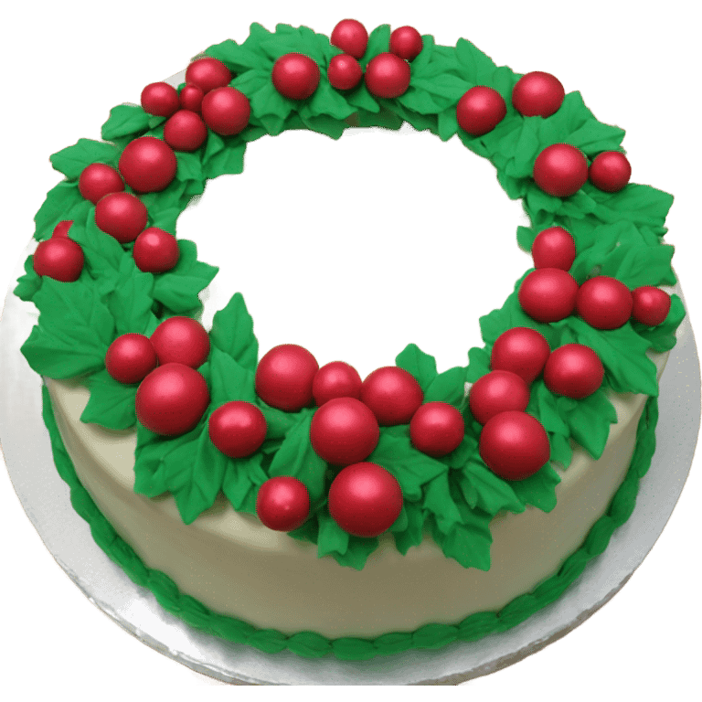 Christmas wreath cake emoji