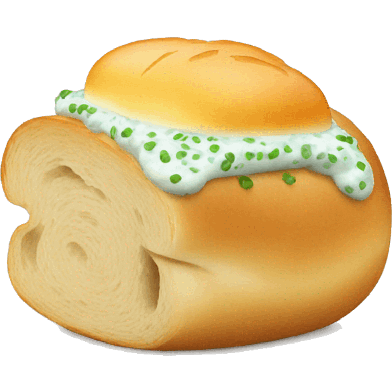 bread roll with tartare inside emoji