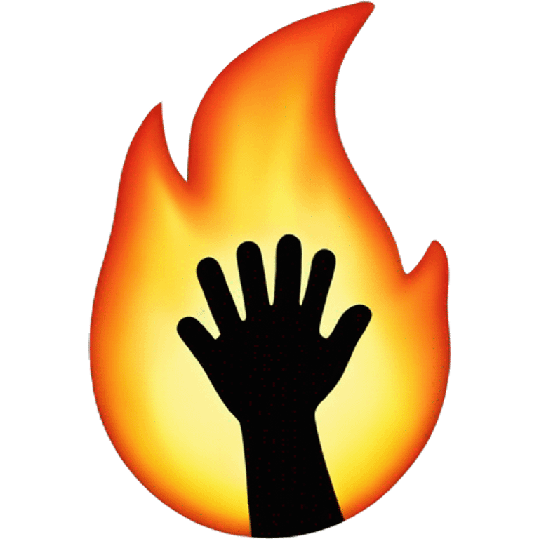 Fire flame with a hand that signs a papper emoji