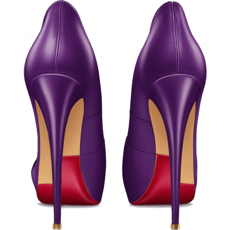 Realistic pair of  plum purple Louboutin high heel shoes. emoji