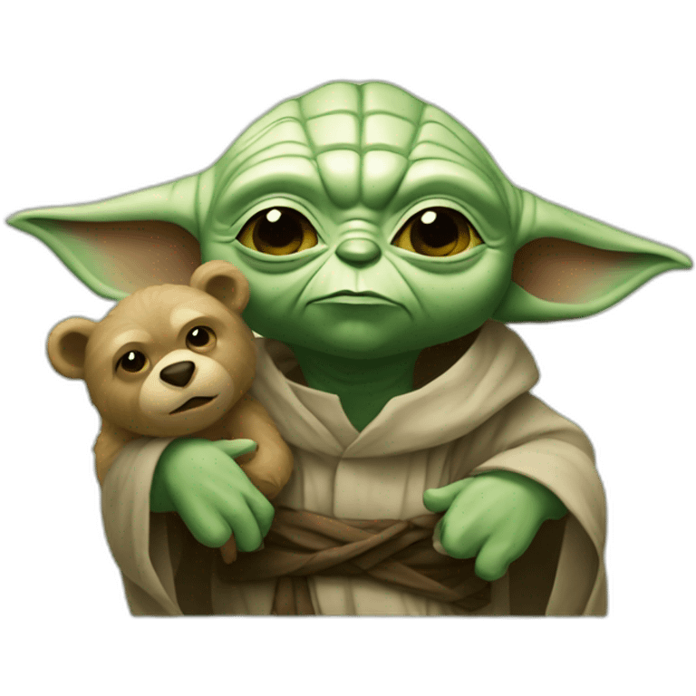 Yoda with bear emoji